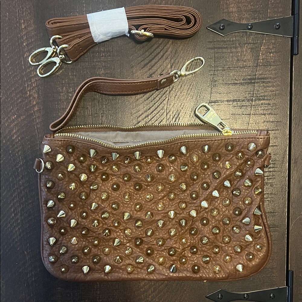 Steve Madden Brown Studded Clutch